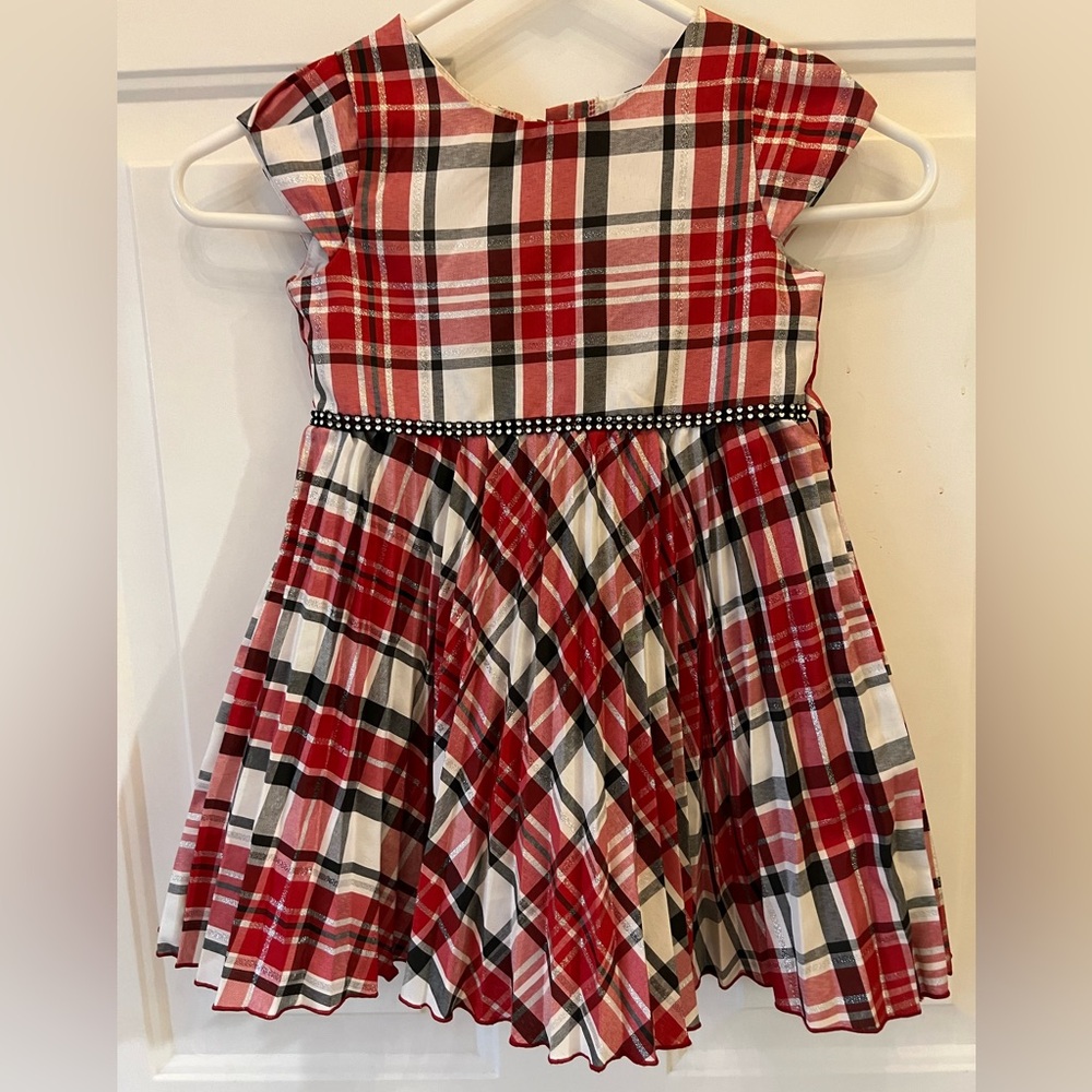 Youngland Red and Black Plaid Kids Dress
